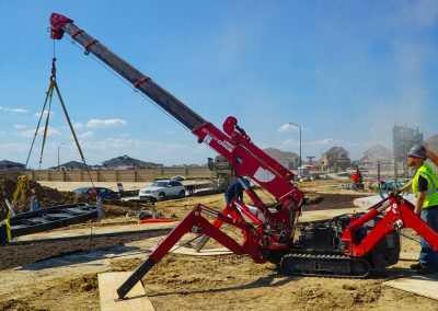 Crane installation at Bridgeland