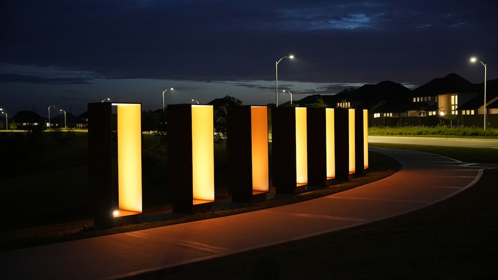Three-Tiered Structure With Steel Walls And Colorful Lighting