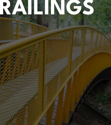 Architectural metal railings by Renfrow+Co, highlighting their expertise in custom metal fabrication